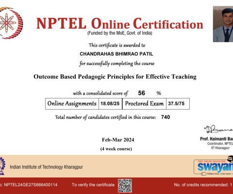 NPTEL certificate