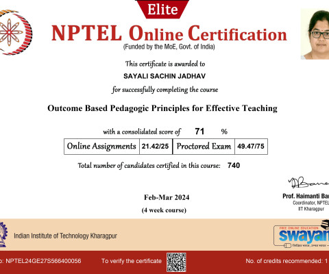 NPTEL Elite certificate