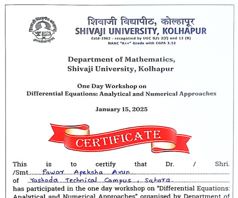 One day Workshop on Differential Equations: Analytical and Numerical Approaches