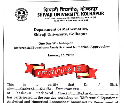 One day Workshop on Differential Equations: Analytical and Numerical Approaches 