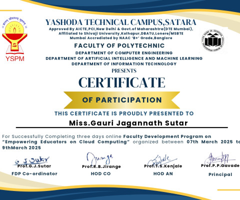 FDP organised by Computer Engineering Department