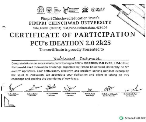 Participated in National Level Innovation Challege 