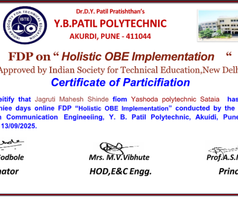 Faculty Development Program organised by Y.B. Patil Polytechnic Pune