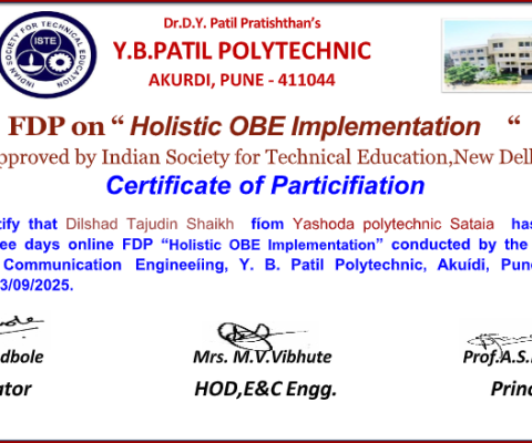 Faculty Development Program organised by Y.B. Patil Polytechnic Pune