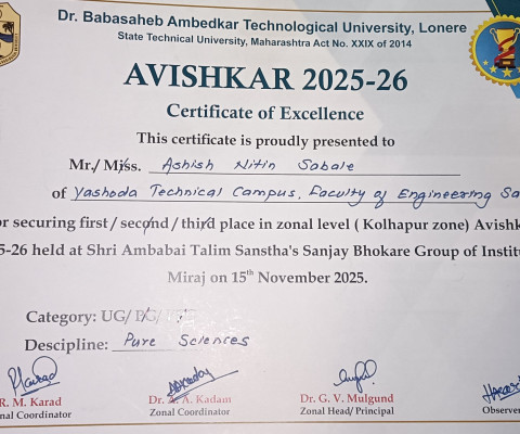 won the Zonal Level Avishkar Competition 