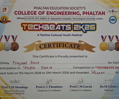 Won First Place in the Couple Dance Competition at TECHBEATS 2K26