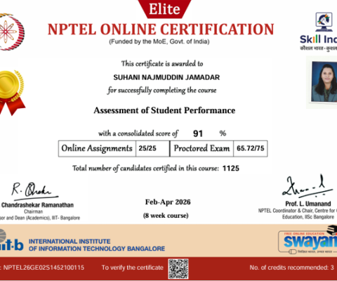 NPTEL Course:- Assessment of Student Performance
