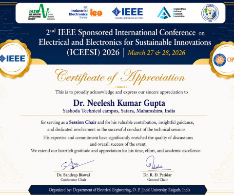 Session Chair at 2nd IEEE Sponsored International Conference 