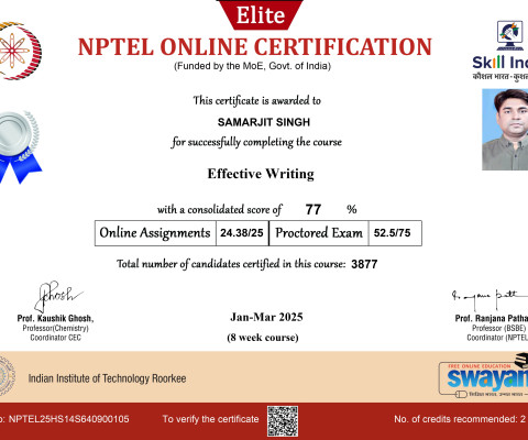 NPTEL Course: Effective Writing