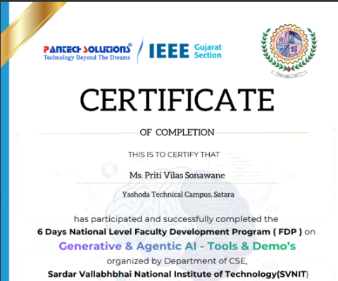 Generative AI & Agentic AI (National Level FDP)