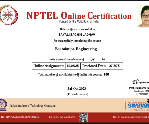 Foundation Engineering NPTEL Certificate