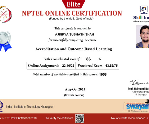 NPTEL Elite + Silver - Accreditation and Outcome Based Learning