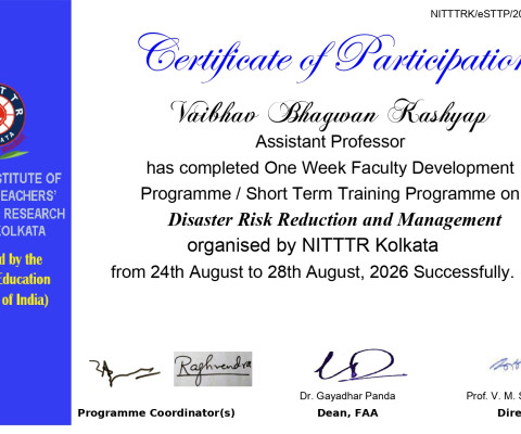Disaster Risk Reduction and Management
