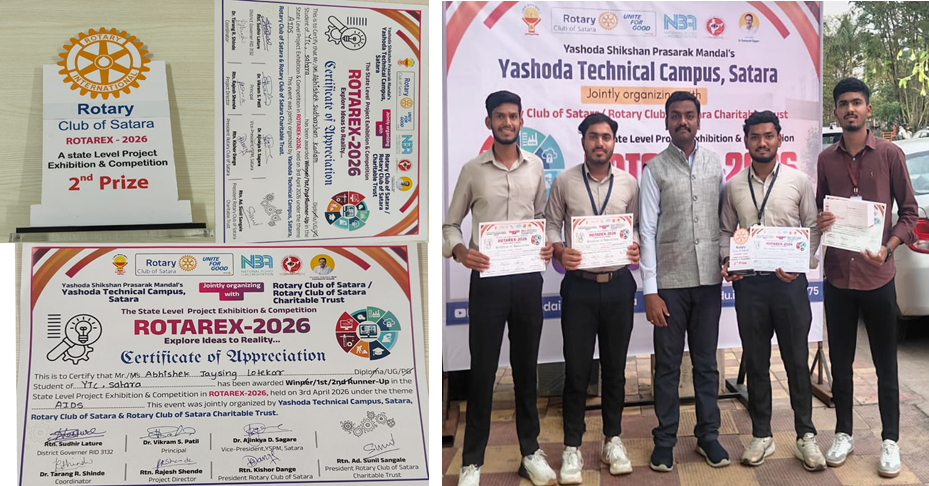 AI & DS Students Secure 2nd Prize at ROTAREX–2026 State-Level Project Competition